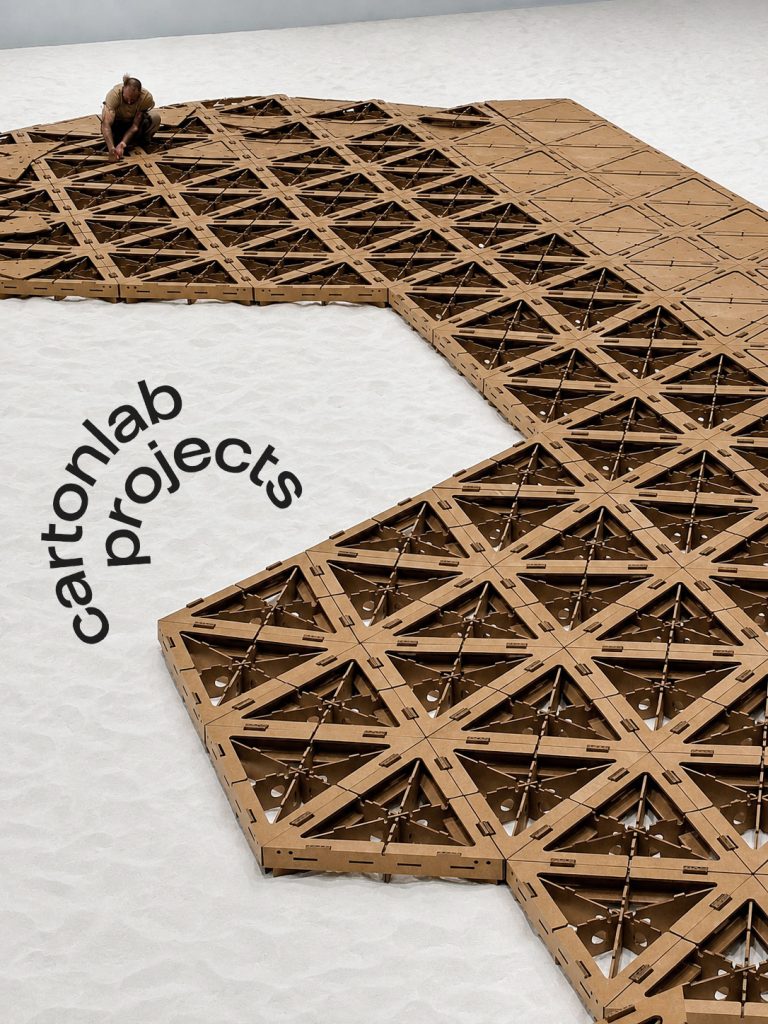 cardboard deck construction for corporate event