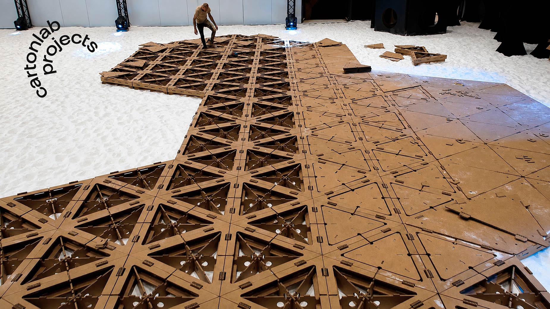 modular cardboard deck installation 