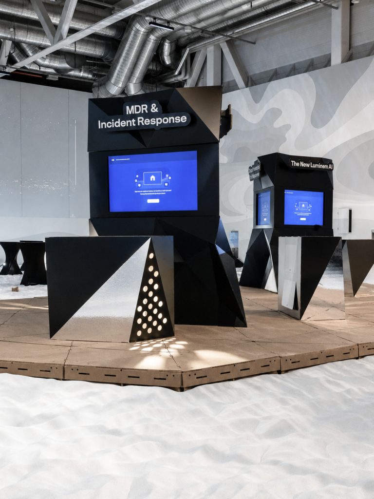 corporate booths sustainable cardboard design tech event