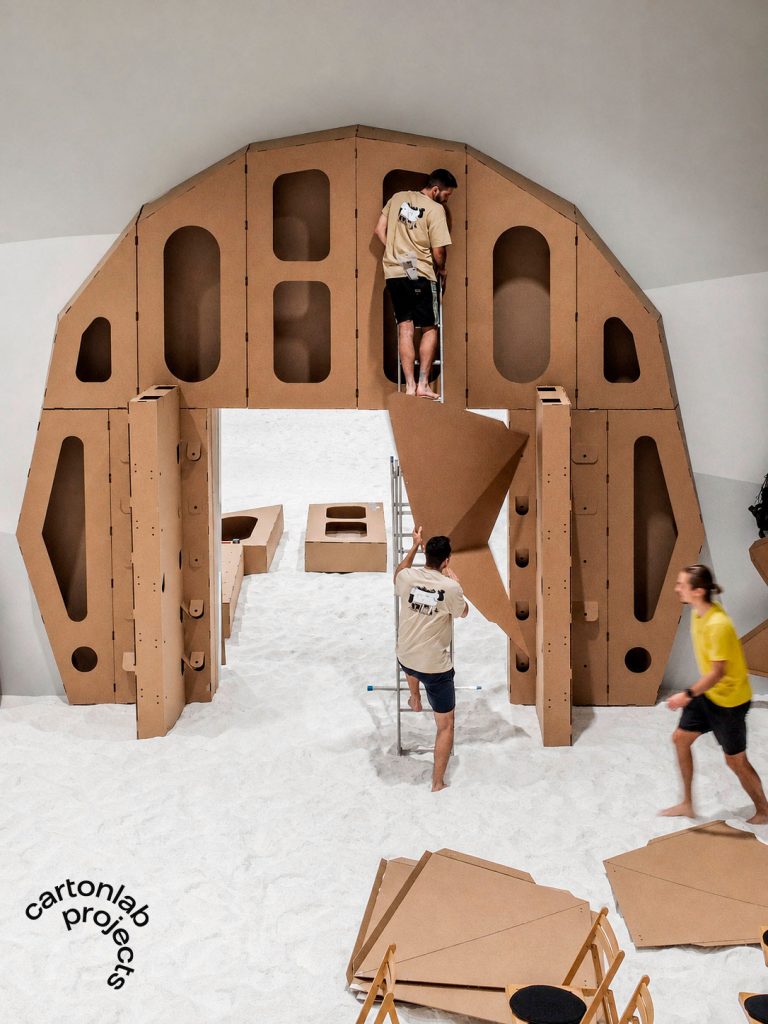cardboard dome assembly interior structure