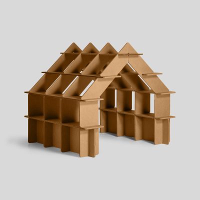 BOOKA Casita estanteria - Acabado Kraft - Vista principal