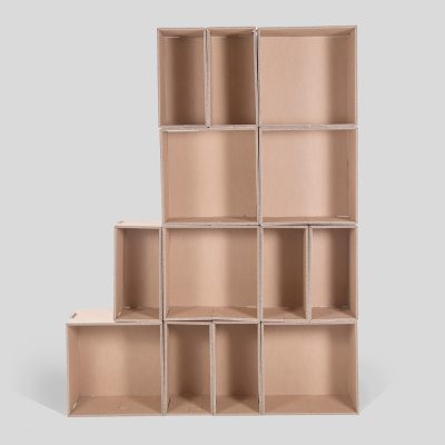 POLIPODIO Estanteria - Acabado Kraft - Vista frontal