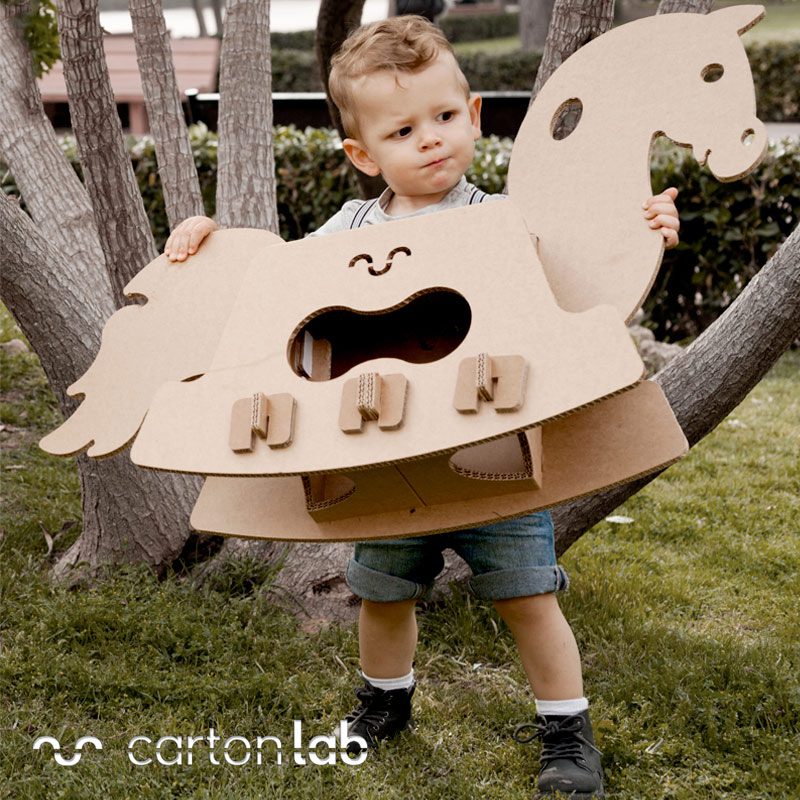 cardboard horse caballo carton caballito balancin rocking horse Cartonlab
