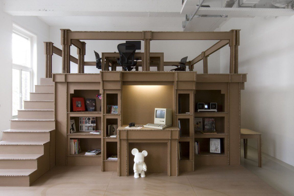 cardboard office nothing reinventer ses emballages cartonlab