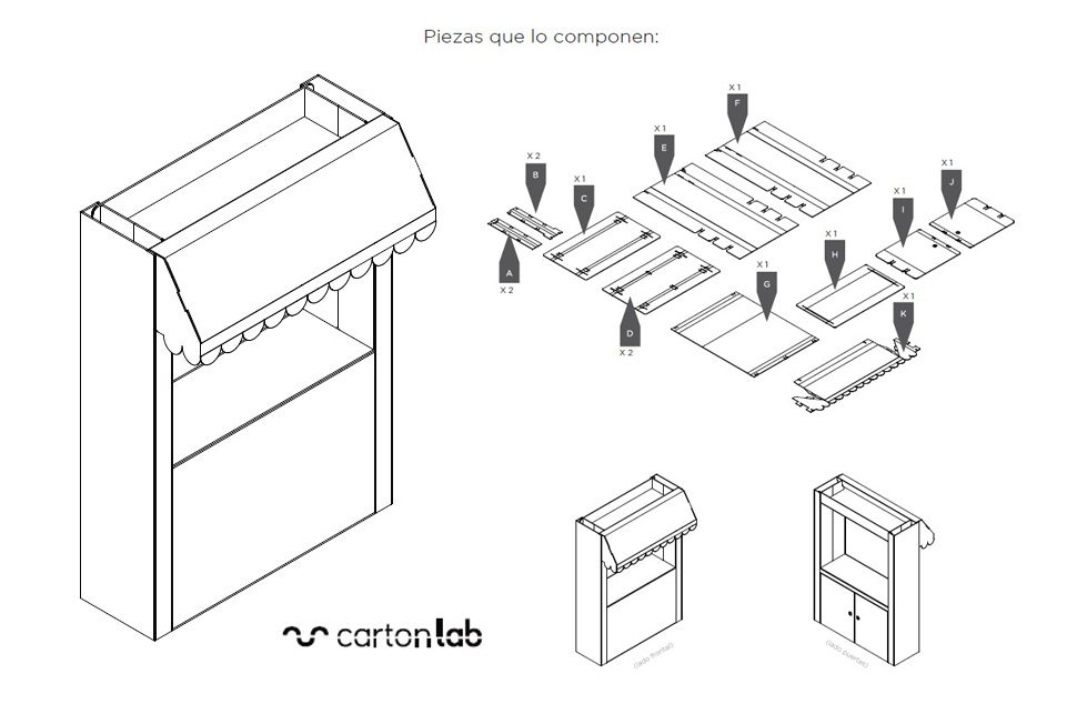 instrucciones montaje stand promocional portatil tendetere kiosko carton
