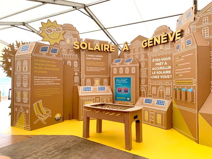 Espacio para energía solar en diseño de exposiciones internacionales