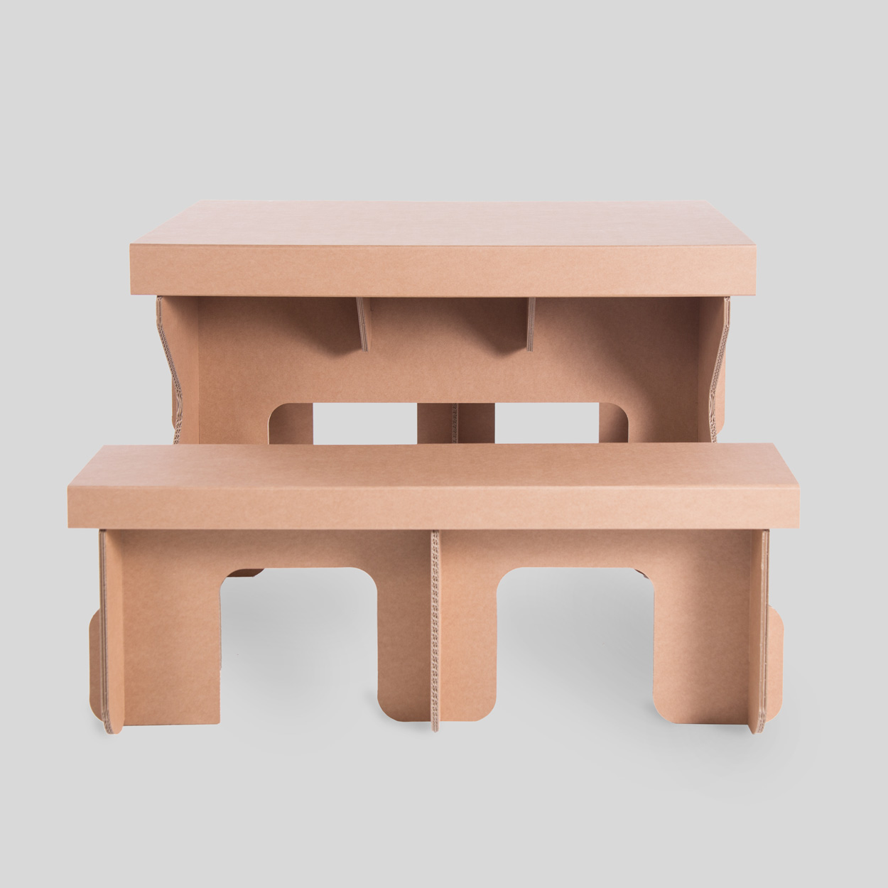 Mesa Pícnic infantil - Acabado kraft - Vista frontal