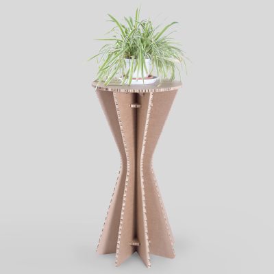 BRASILIA Mesa catering - Acabado Kraft - Vista principal en uso