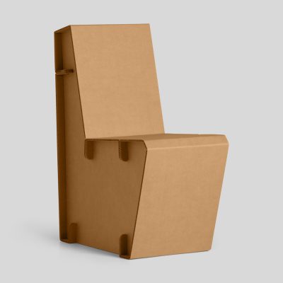 Silla de cartón Jara en perspectiva