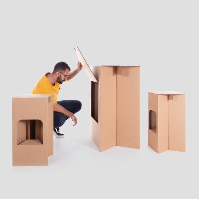 MIMOSA Taburetes - Acabado Kraft - Vista en uso