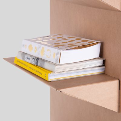 ALAKRAN Expositor tótem- Acabado kraft- Vista detalle