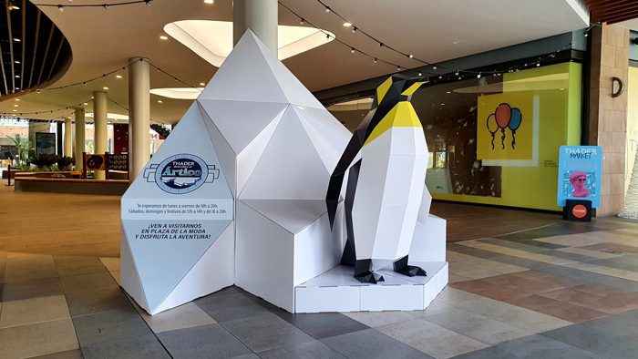 Diseño para oceanarios. Pingüino poligonal