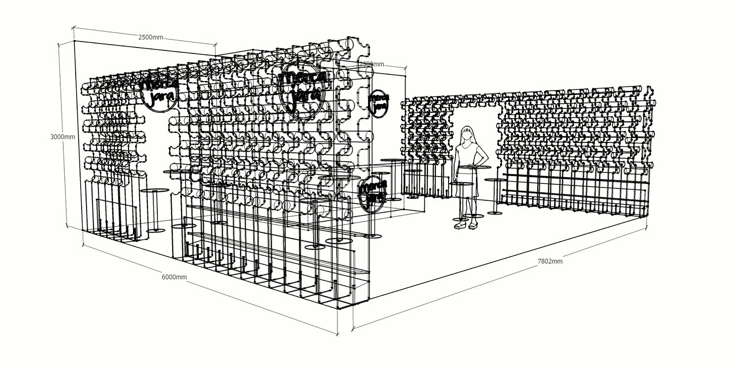 Diseño 3D de stand Mercajara
