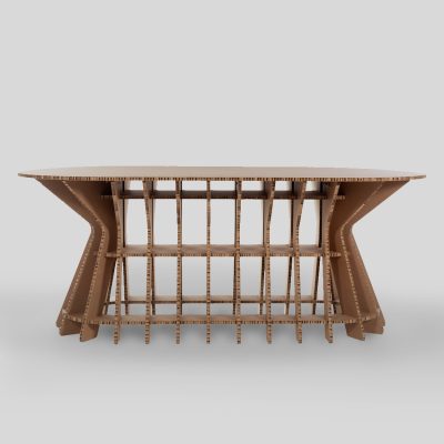 BRASILIA Mesa reuniones - Acabado Kraft - Vista frente