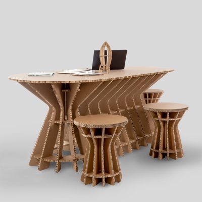 BRASILIA Mesa reuniones - Acabado Kraft - Vista principal