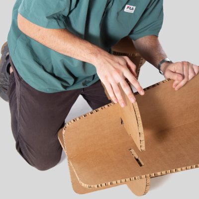 STRIKE Juego de bolos- Acabado kraft- Vista detalle de montaje