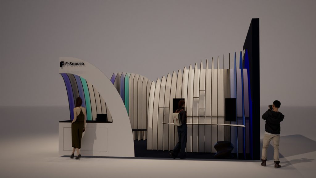 render lateral del stand