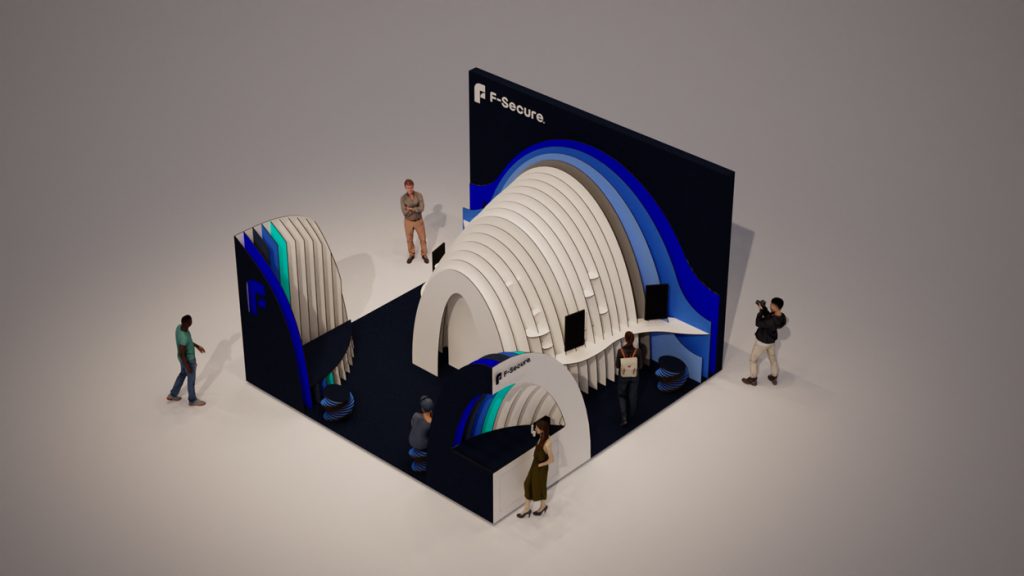 render vista general del stand